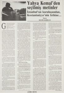 Yahya Kemal’den Seçilmiş Metinler