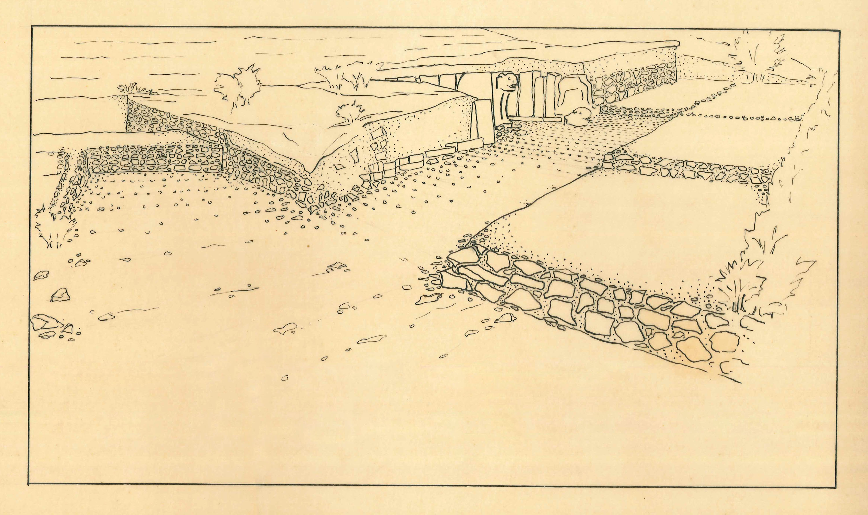 drawing of the Karatepe-Aslantaş excavation site
