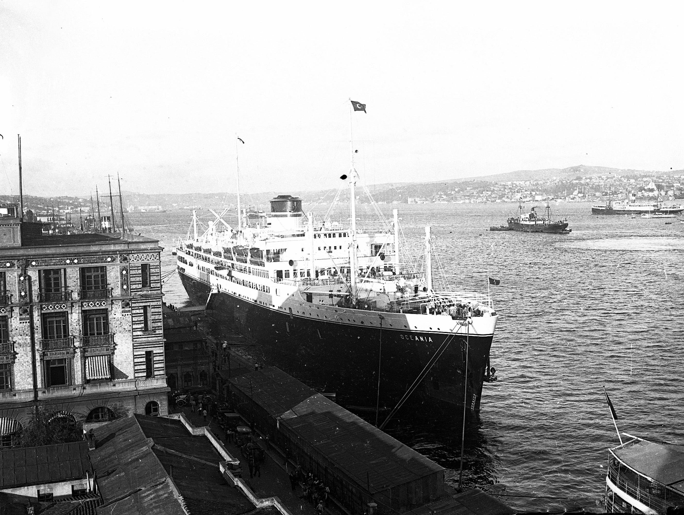 Oceania cruise ship at Karaköy pier.