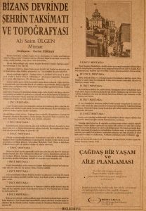 bizans devrinde sehrin taksimati topografyasi