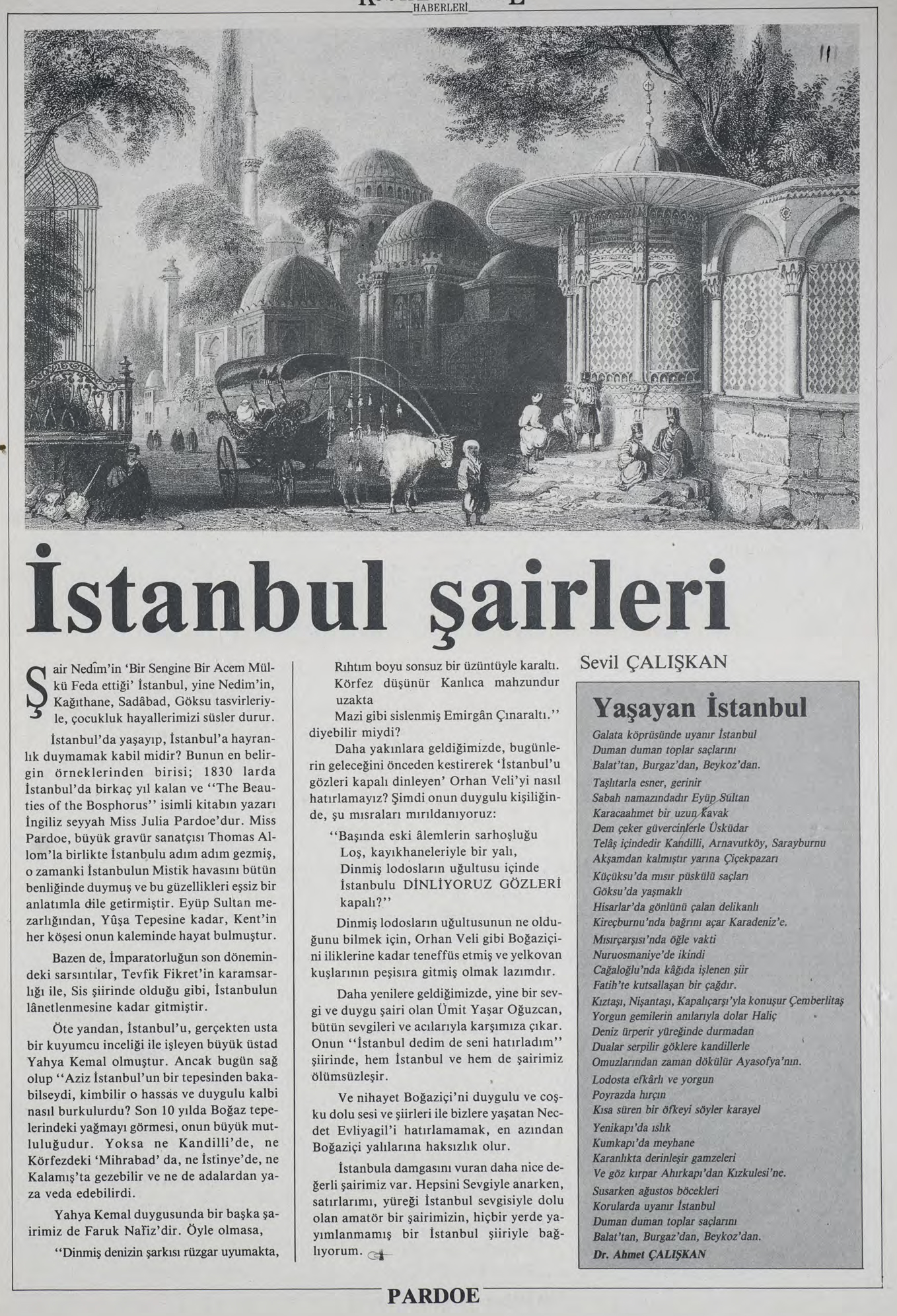 İstanbul Şairleri Kostantıniyye Haberleri Gazetesi